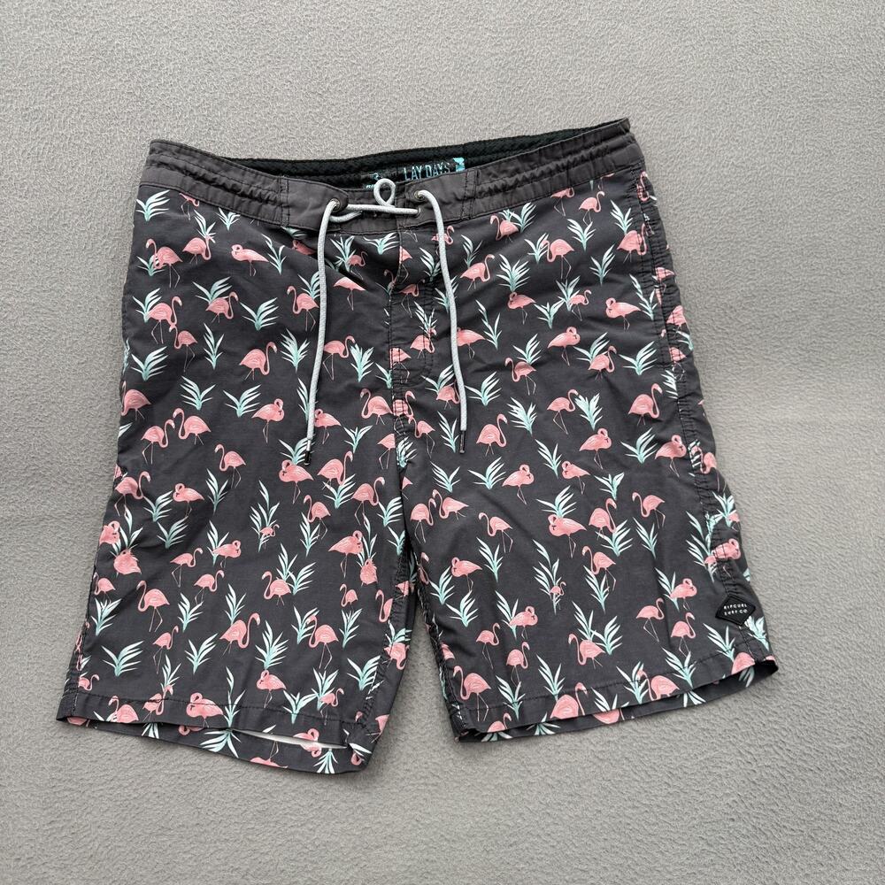 Rip Curl Lay Days Board Shorts Mens 32 Tropical Flamingo Swim Trunks Pockets